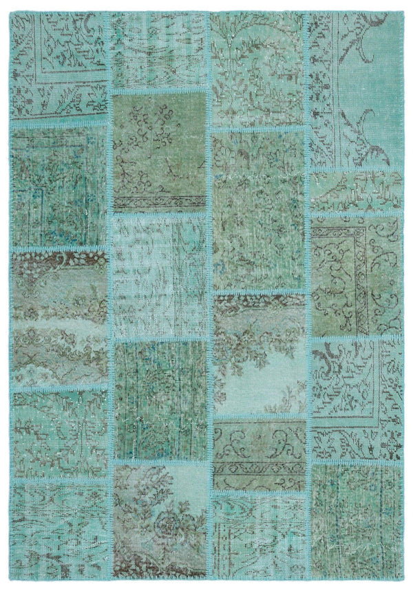 Bej Gri Anadolu Eskitme Geometrik Yün Halı 160x230 - Özel Seri