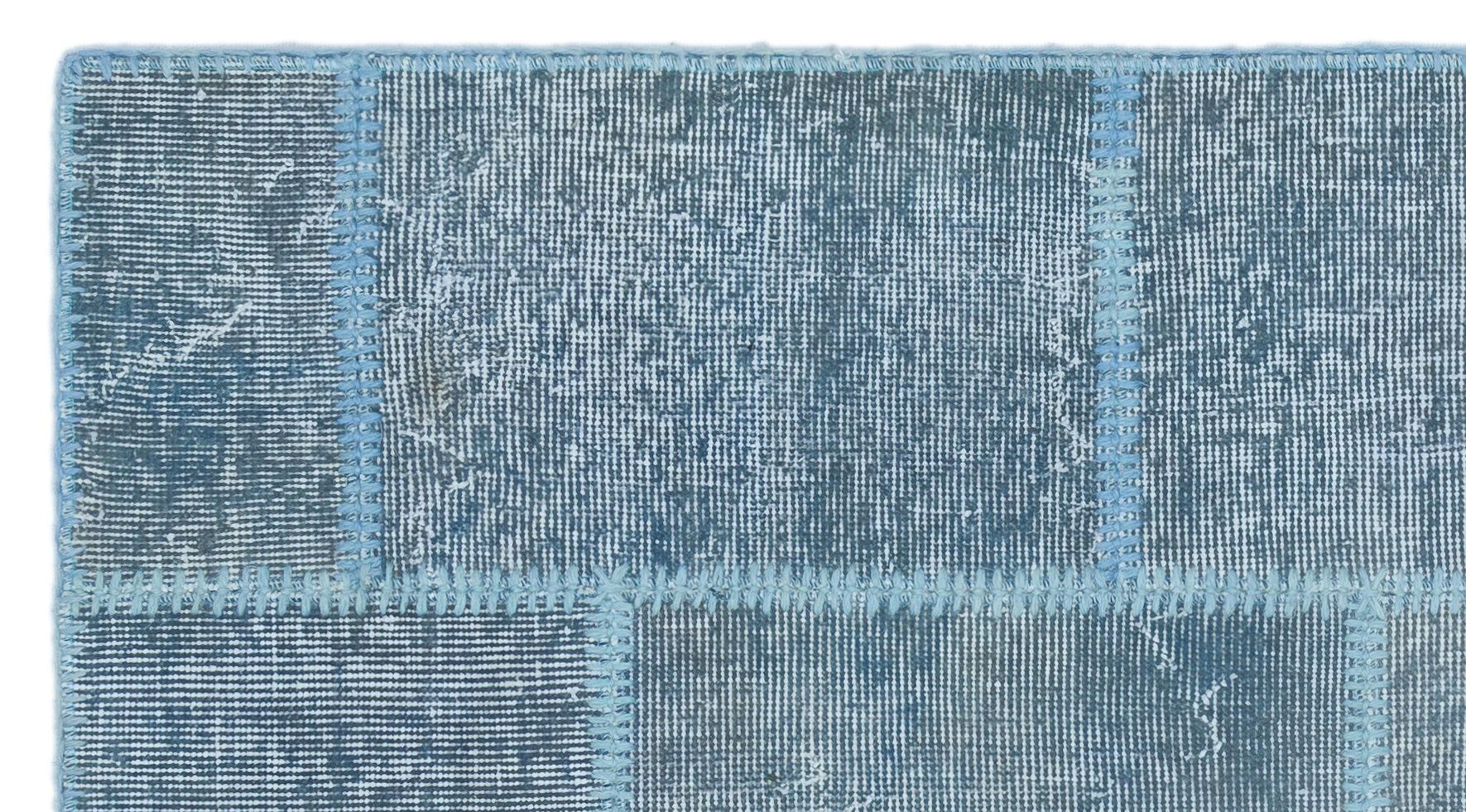 Iskece Mavi Eskitme Yün El Dokuma Halısı 080 x 150 Apex Unique