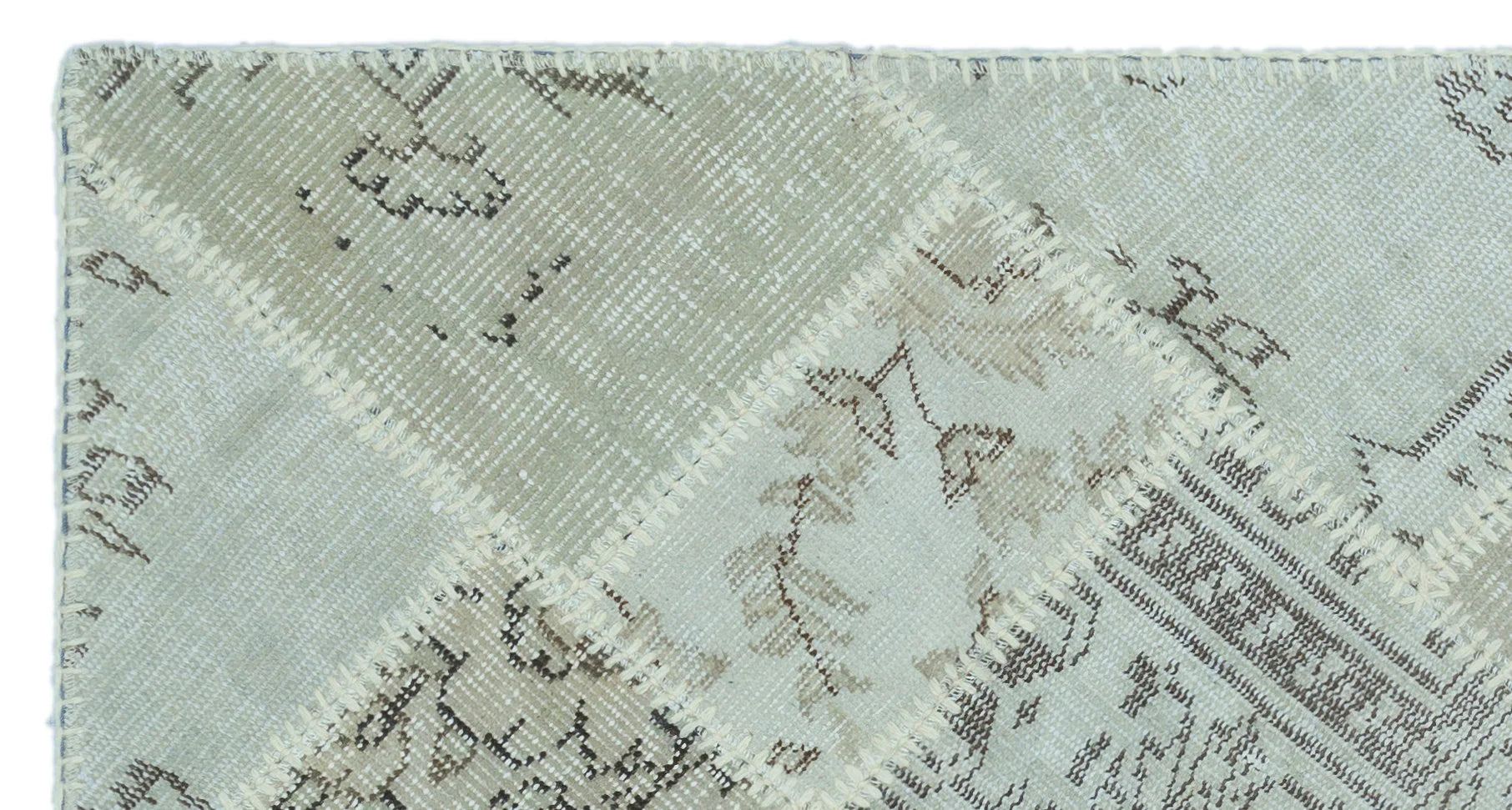 Bej Anadolu Bohem Eskitme Yün Halı 80x150 - Özel Seri