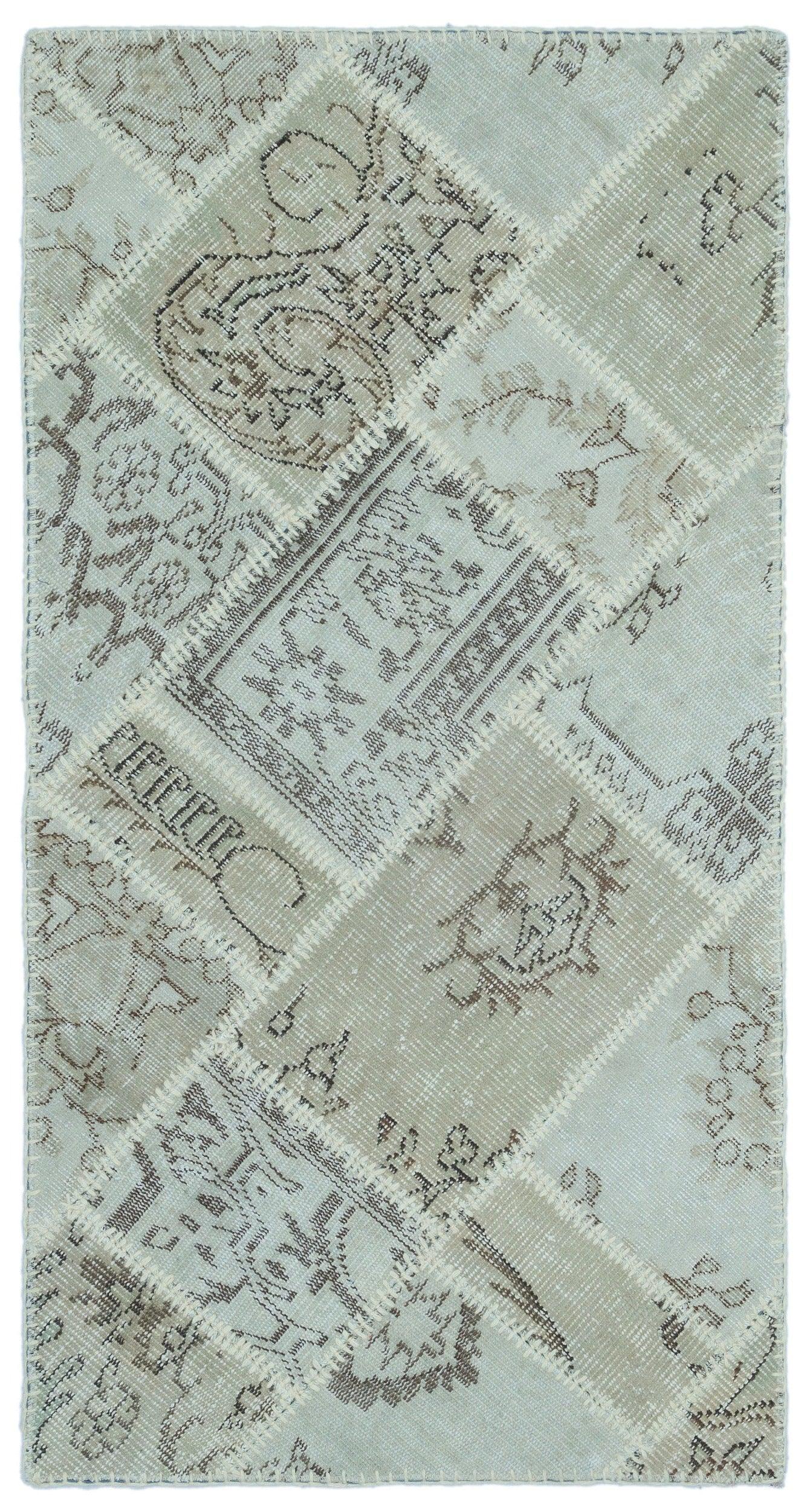 Bej Anadolu Bohem Eskitme Yün Halı 80x150 - Özel Seri