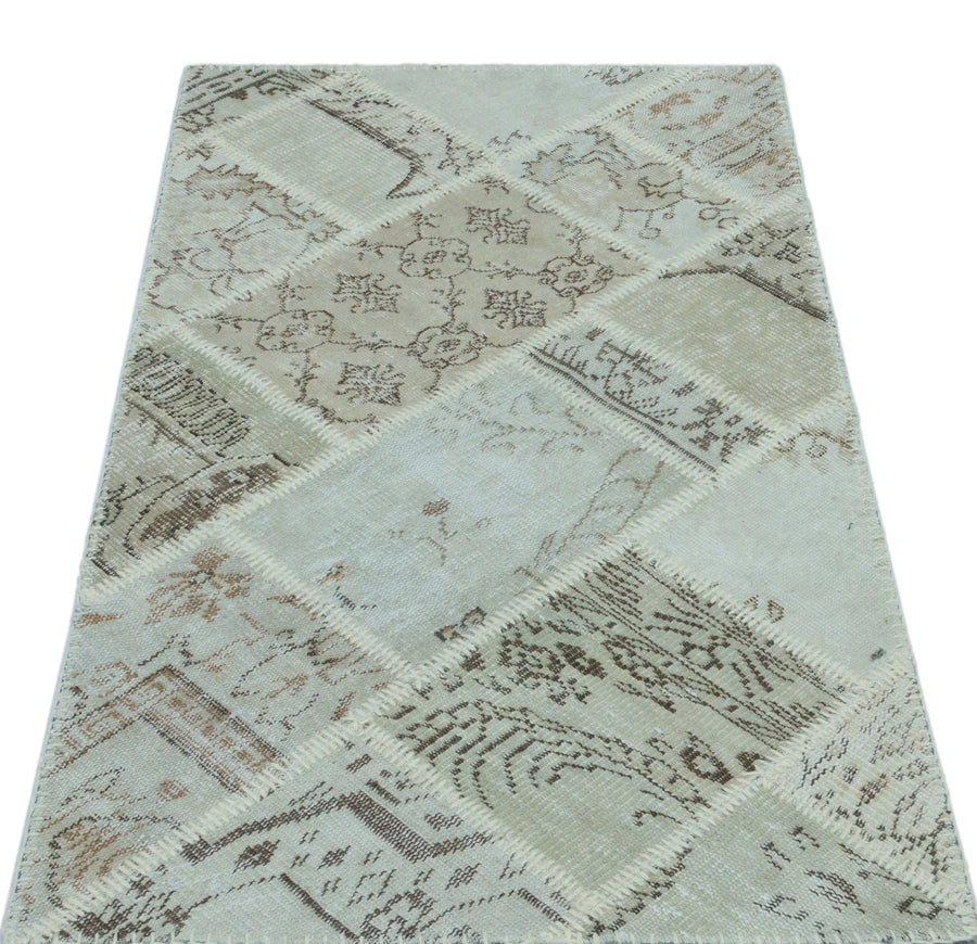 Bej Anadolu Bohem Eskitme Yün Halı 80x150 - Özel Seri