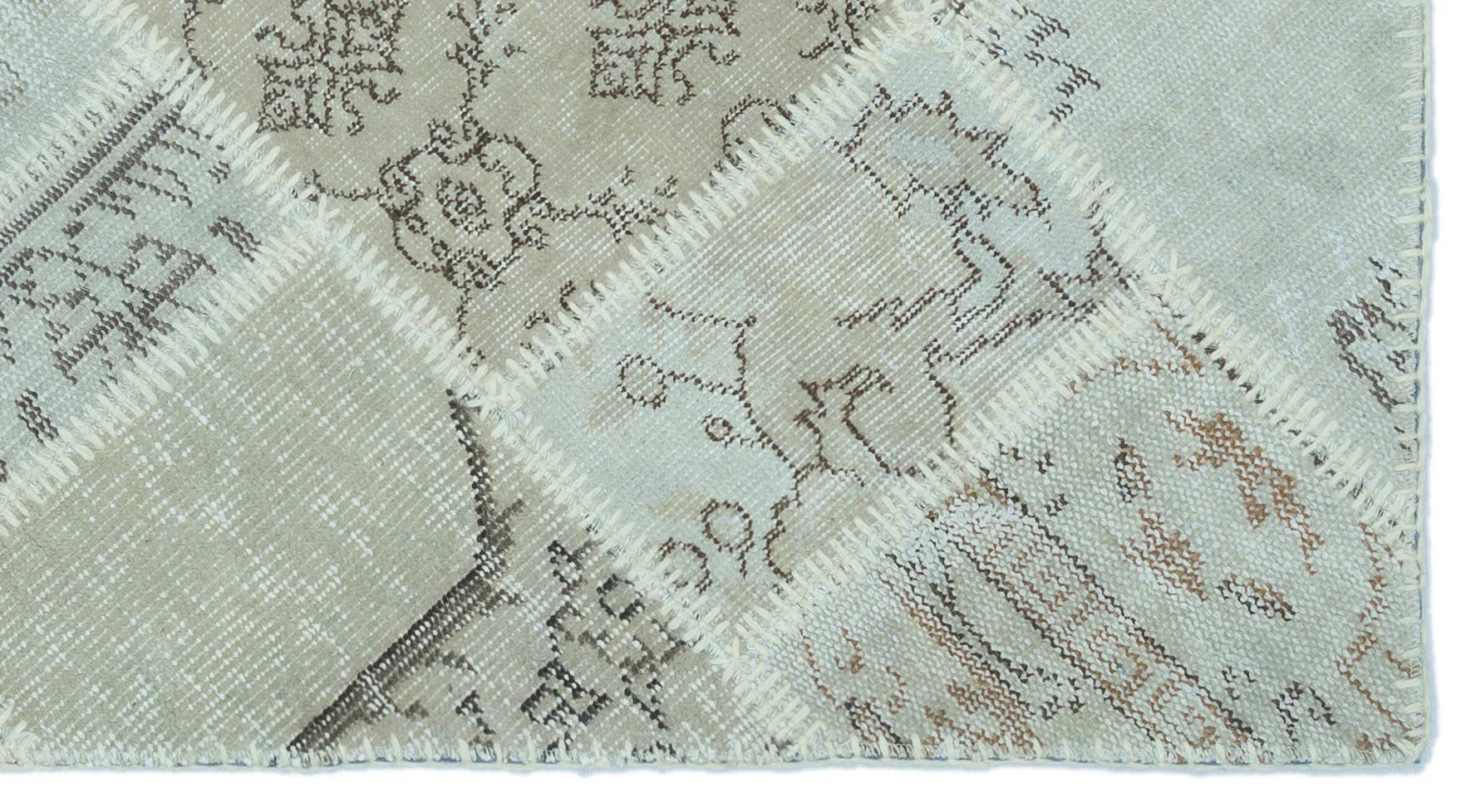 Bej Anadolu Bohem Eskitme Yün Halı 80x150 - Özel Seri