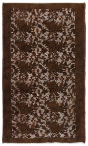 Mora Kahverengi Eskitme Yün El Dokuma Halısı 116 x 200 Apex Unique