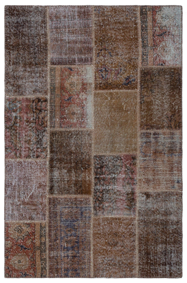 Antrasit Bej Anadolu Eskitme Modern Yün Halı 120x180 - Özel Seri
