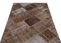 Handgeknüpfter Wollteppich Braun Beige Geometrisch 120x180 cm