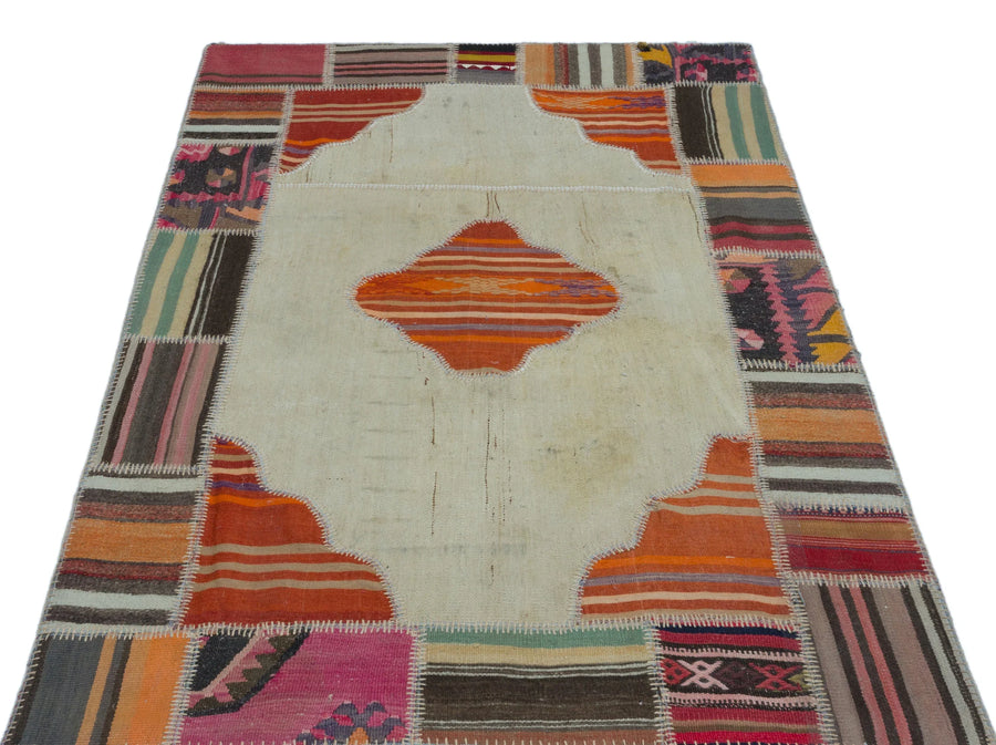 Bej Anadolu Bohem Geometrik Yün Halı 120x181 - Özel Seri