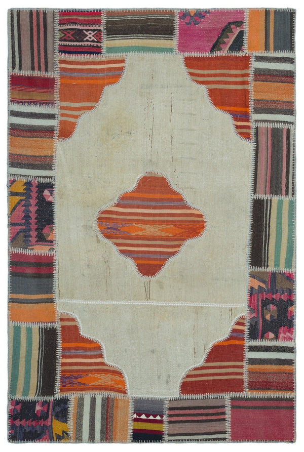 Bej Anadolu Bohem Geometrik Yün Halı 120x181 - Özel Seri