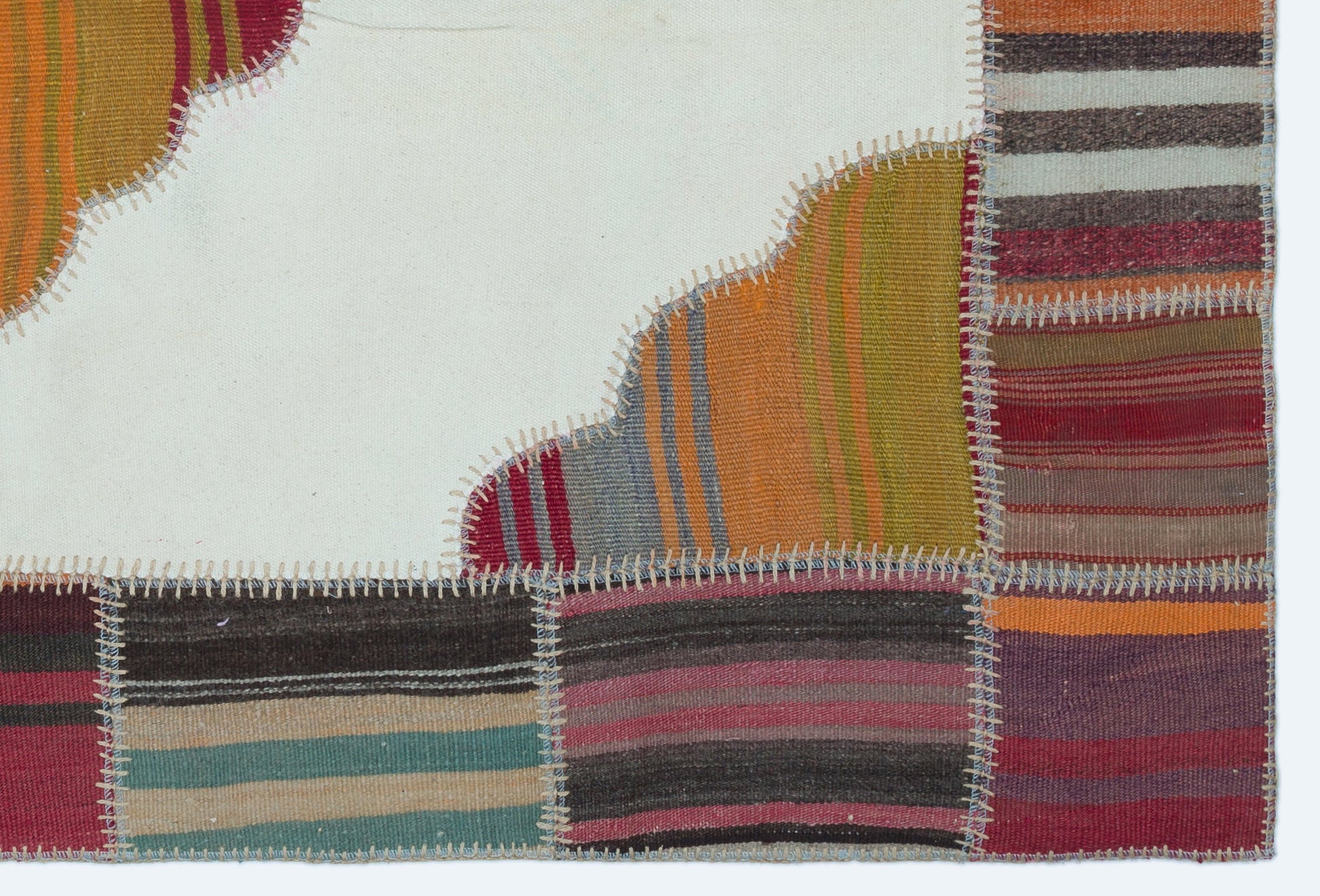 Teselya Bej Eskitme Yün El Dokuma Halısı 118 x 177 Apex Unique