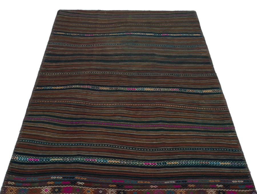 Mavi Pembe Anadolu Bohem Geometrik Yün Halı 120x195 - Özel Seri