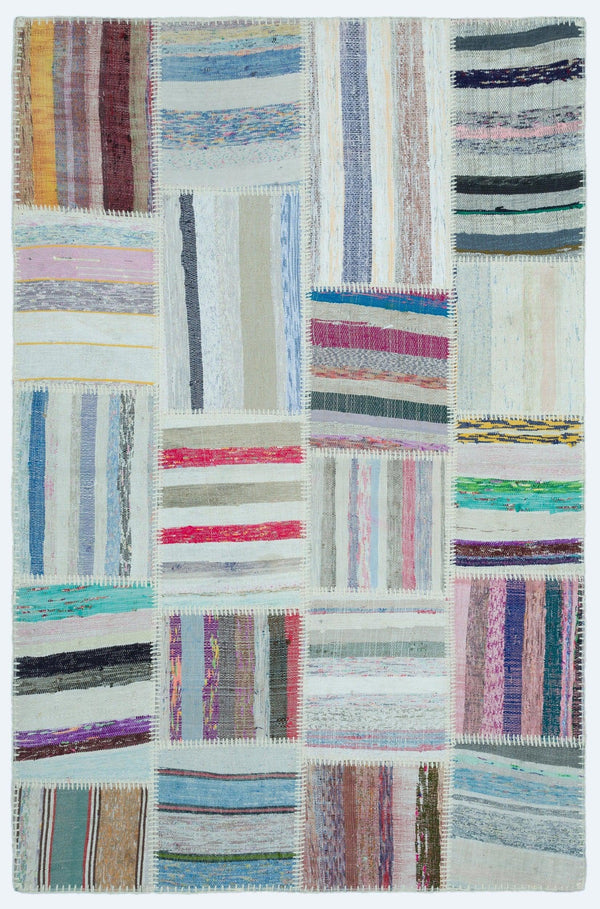 Bej Gri Anadolu Geometrik Modern Yün Halı 120x182 - Özel Seri
