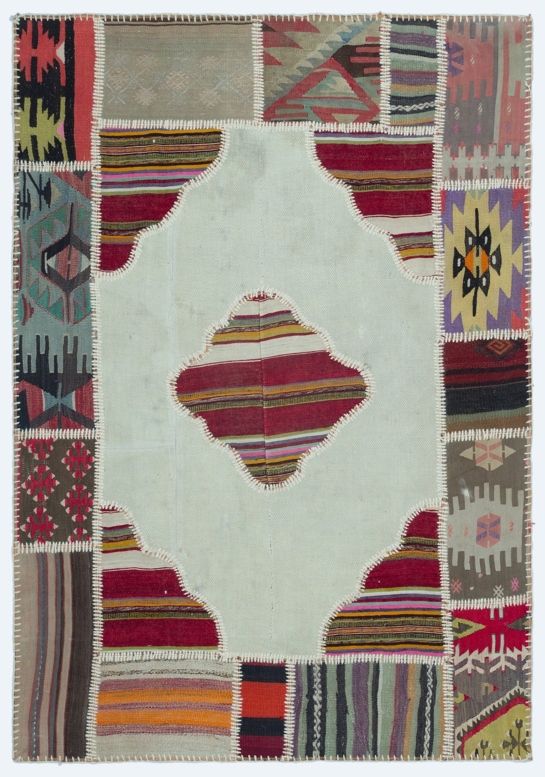 Teselya Bej Eskitme Yün El Dokuma Halısı 125 x 180 Apex Unique