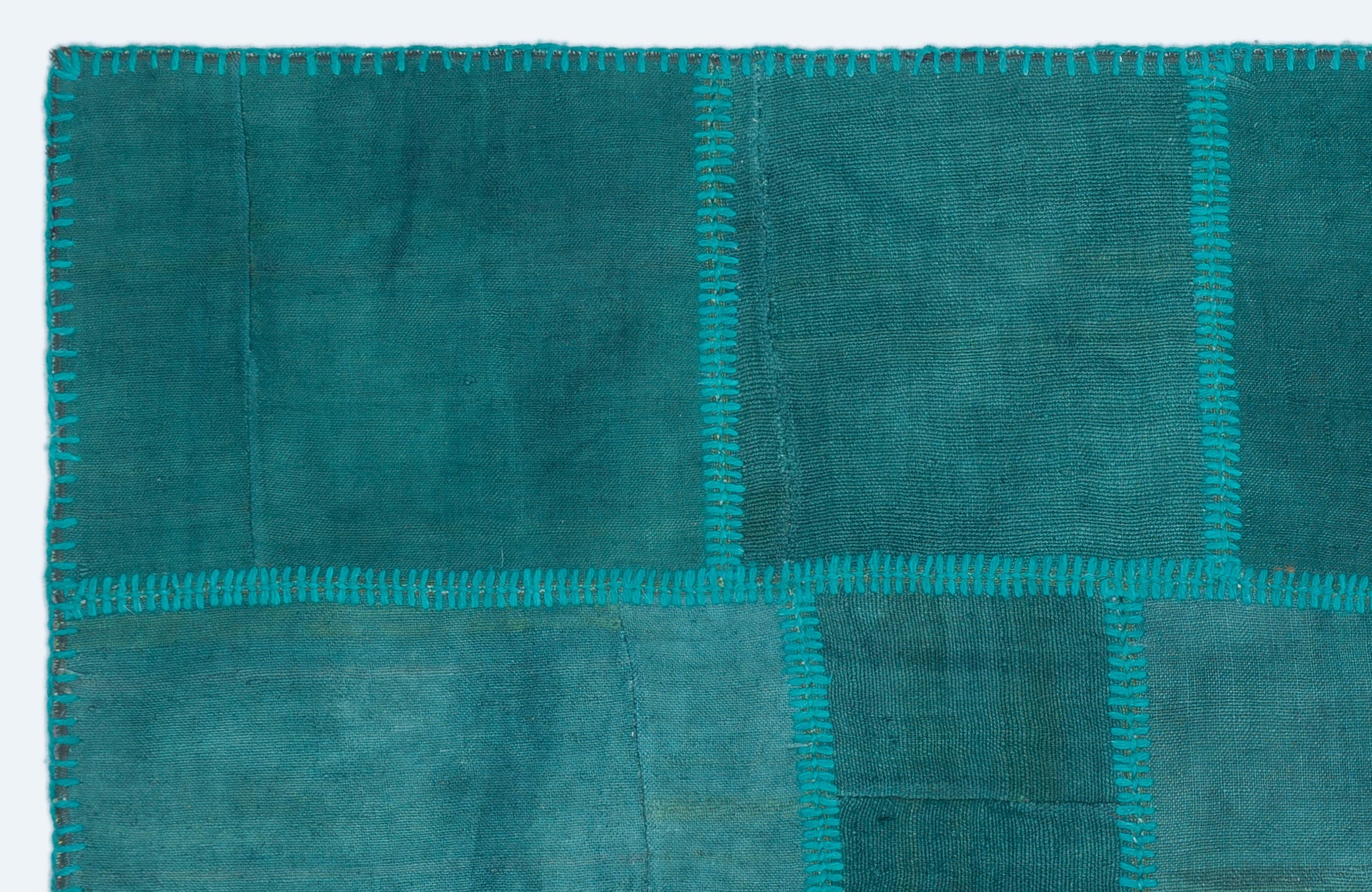 Teselya Turkuaz Patchwork Yün El Dokuma Halısı 115 x 180 Apex Unique