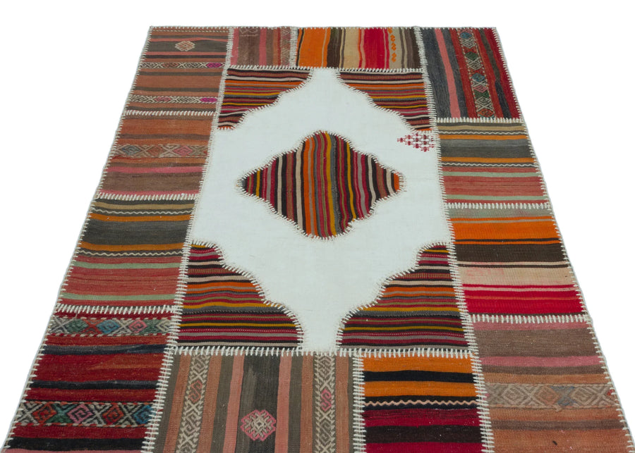 Bej Anadolu Bohem Geometrik Yün Halı 127x184 - Özel Seri