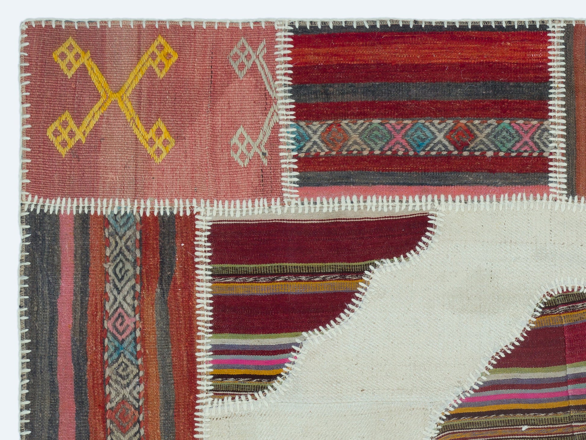 Teselya Bej Eskitme Yün El Dokuma Halısı 133 x 177 Apex Unique