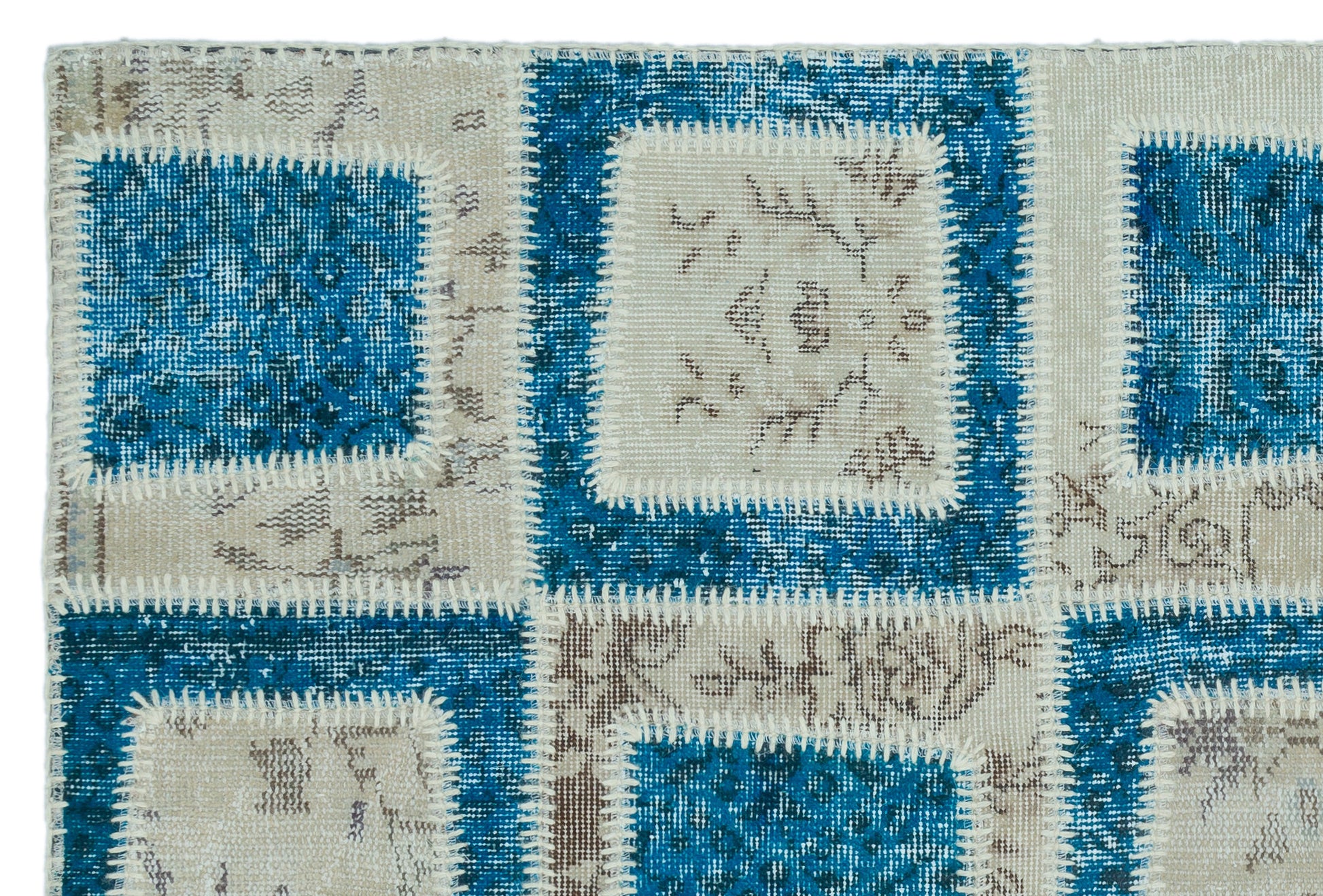 Iskece Turkuaz Eskitme Yün El Dokuma Halısı 120 x 180 Apex Unique