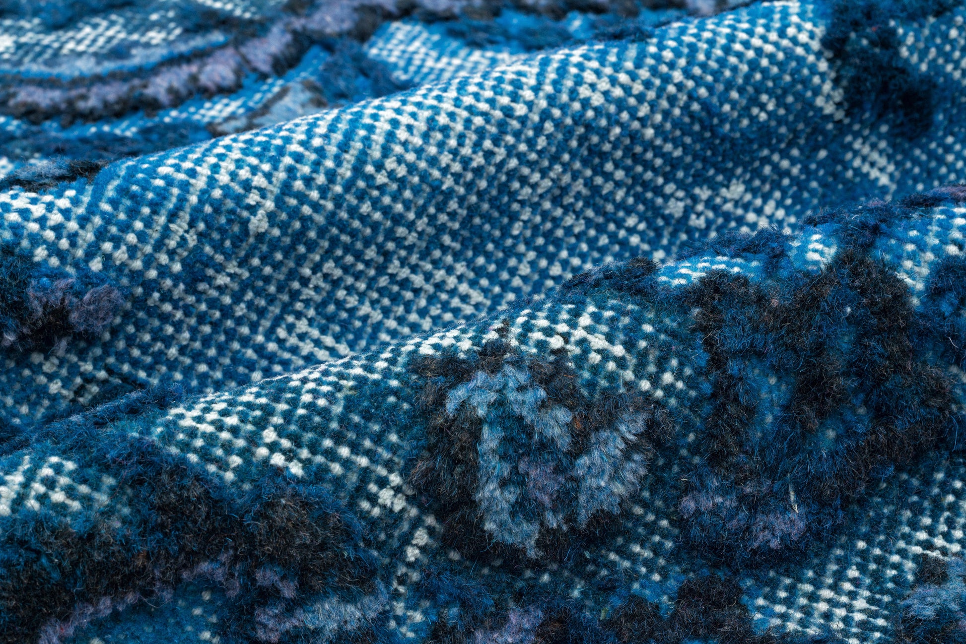 Mora Turkuaz Eskitme Yün El Dokuma Halısı 120 x 205 Apex Unique