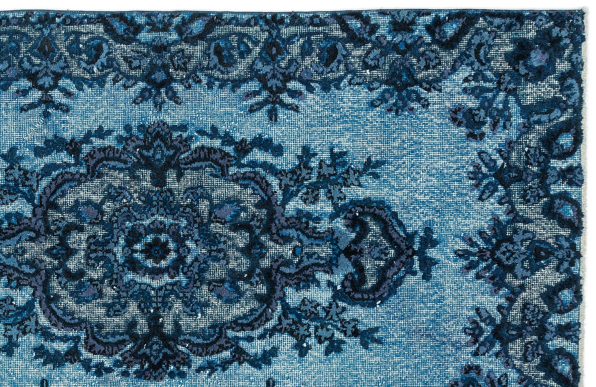 Mora Turkuaz Eskitme Yün El Dokuma Halısı 120 x 205 Apex Unique