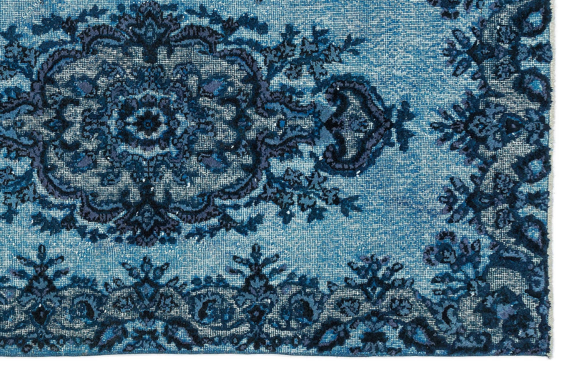 Mora Turkuaz Eskitme Yün El Dokuma Halısı 120 x 205 Apex Unique