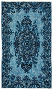 Mora Turkuaz Eskitme Yün El Dokuma Halısı 120 x 205 Apex Unique