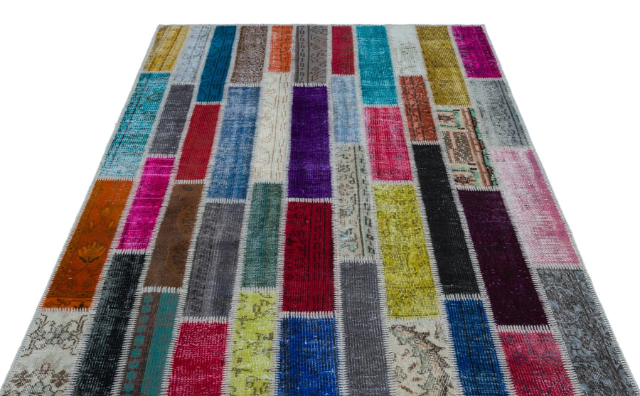 Bej Geometrik Modern Yün Halı 154x232