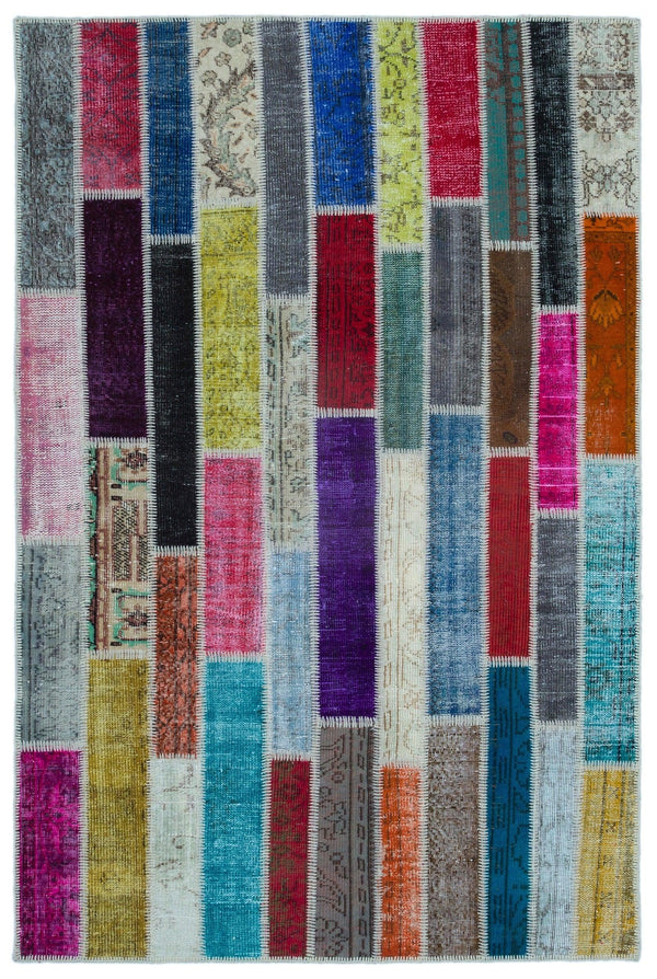 Bej Geometrik Modern Yün Halı 154x232