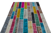 Iskece Bej Patchwork Yün El Dokuma Halısı 150 x 232 Apex Unique
