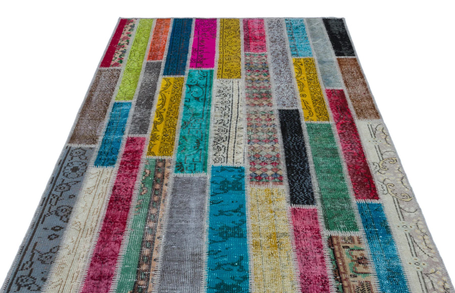 Bej Geometrik Modern Yün Halı 150x232
