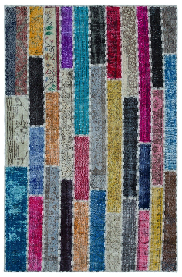 Bej Geometrik Modern Yün Halı 154x235