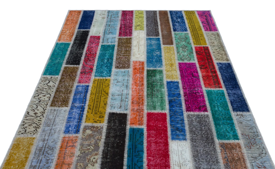 Bej Geometrik Modern Yün Halı 154x232