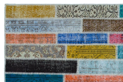 Iskece Bej Patchwork Yün El Dokuma Halısı 154 x 232 Apex Unique