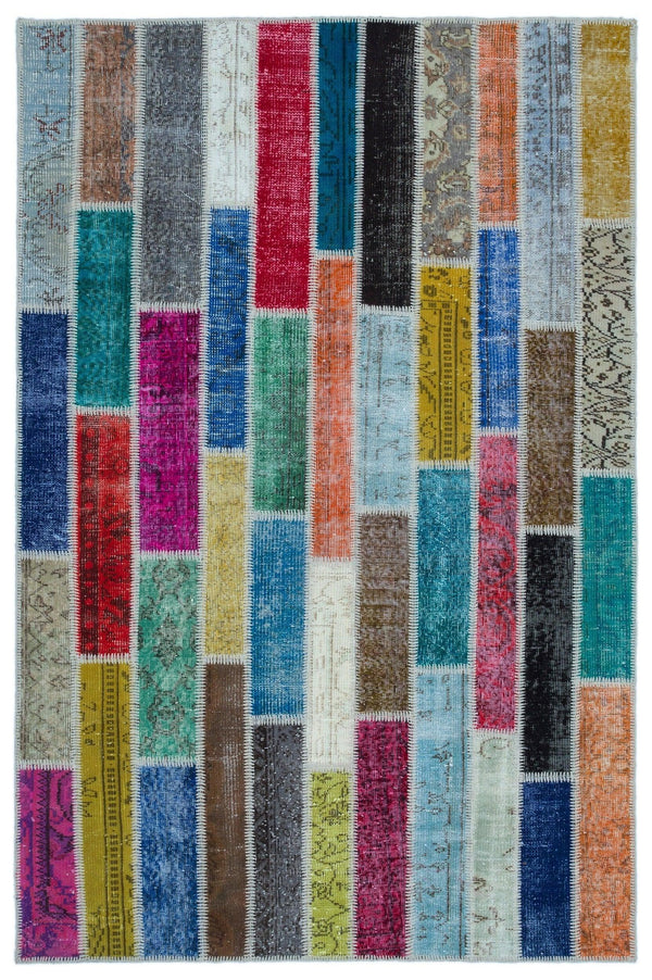 Bej Geometrik Modern Yün Halı 154x232