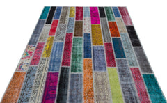 Iskece Bej Patchwork Yün El Dokuma Halısı 160 x 232 Apex Unique