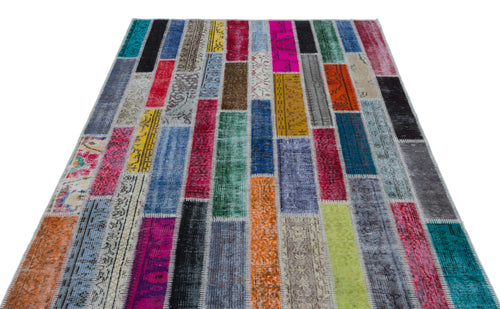 Iskece Bej Patchwork Yün El Dokuma Halısı 160 x 232 Apex Unique