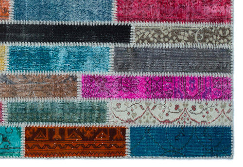 Iskece Bej Patchwork Yün El Dokuma Halısı 157 x 230 Apex Unique