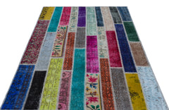 Iskece Bej Patchwork Yün El Dokuma Halısı 153 x 231 Apex Unique