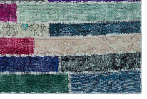 Iskece Bej Patchwork Yün El Dokuma Halısı 153 x 231 Apex Unique