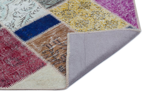 Iskece Bej Patchwork Yün El Dokuma Halısı 151 x 226 Apex Unique