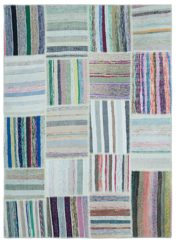 Bej Gri Bohem Modern Yün Halı 160x221