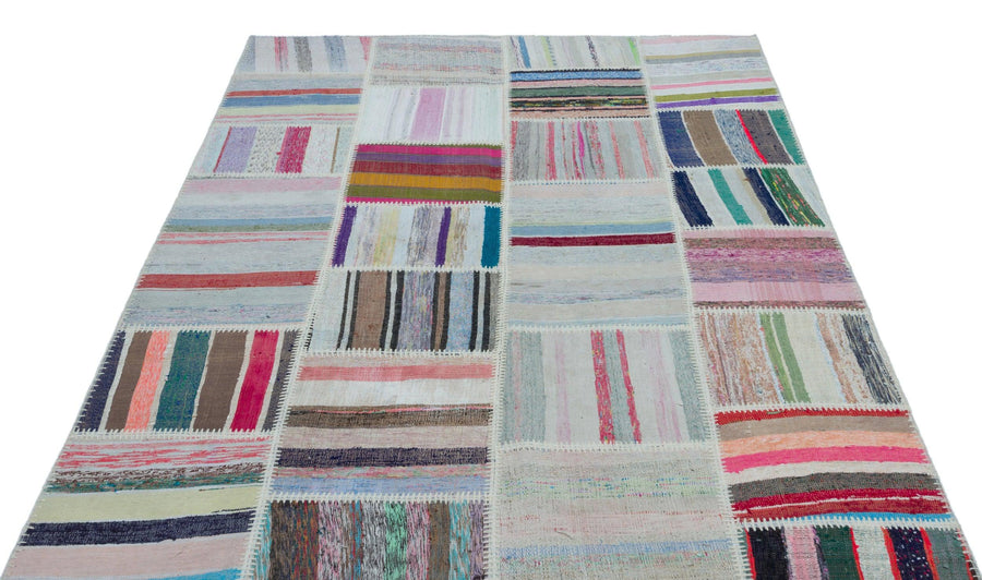 Modern Çizgili Yün Halı 158x220