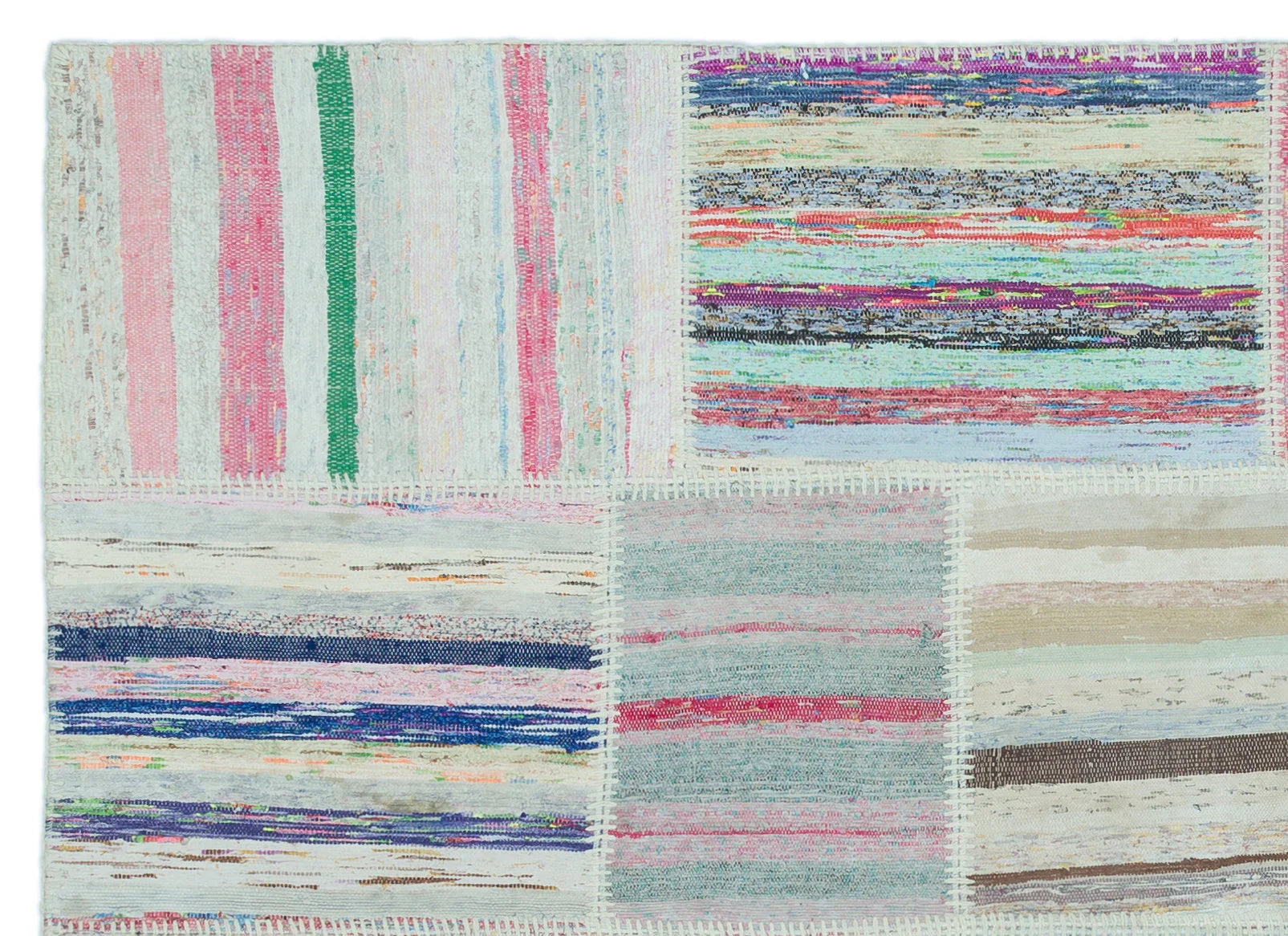 Bej Anadolu Bohem Geometrik Yün Halı 160x222 - Özel Seri