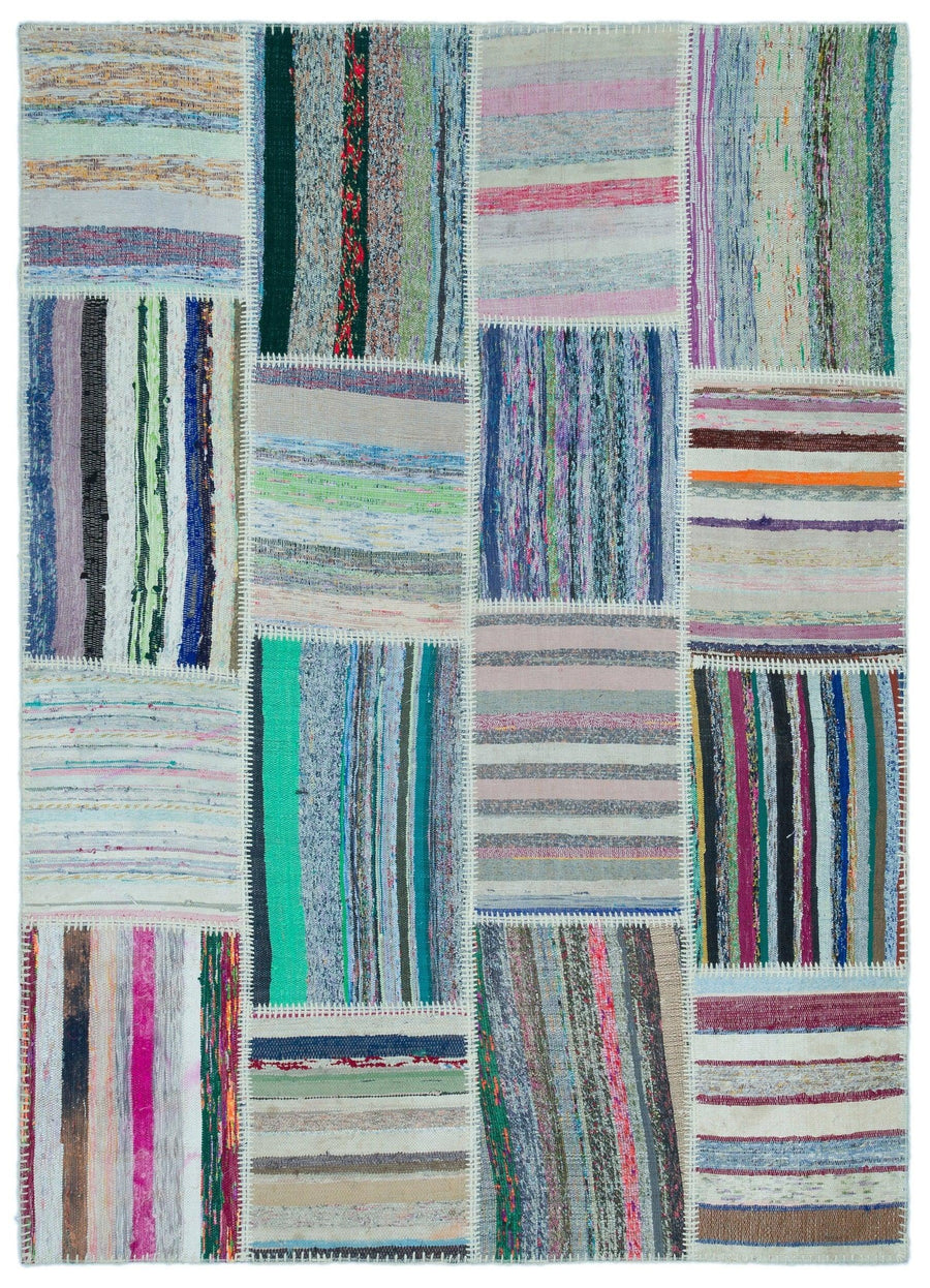 Bej Gri Anadolu Bohem Modern Yün Halı 157x220 - Özel Seri