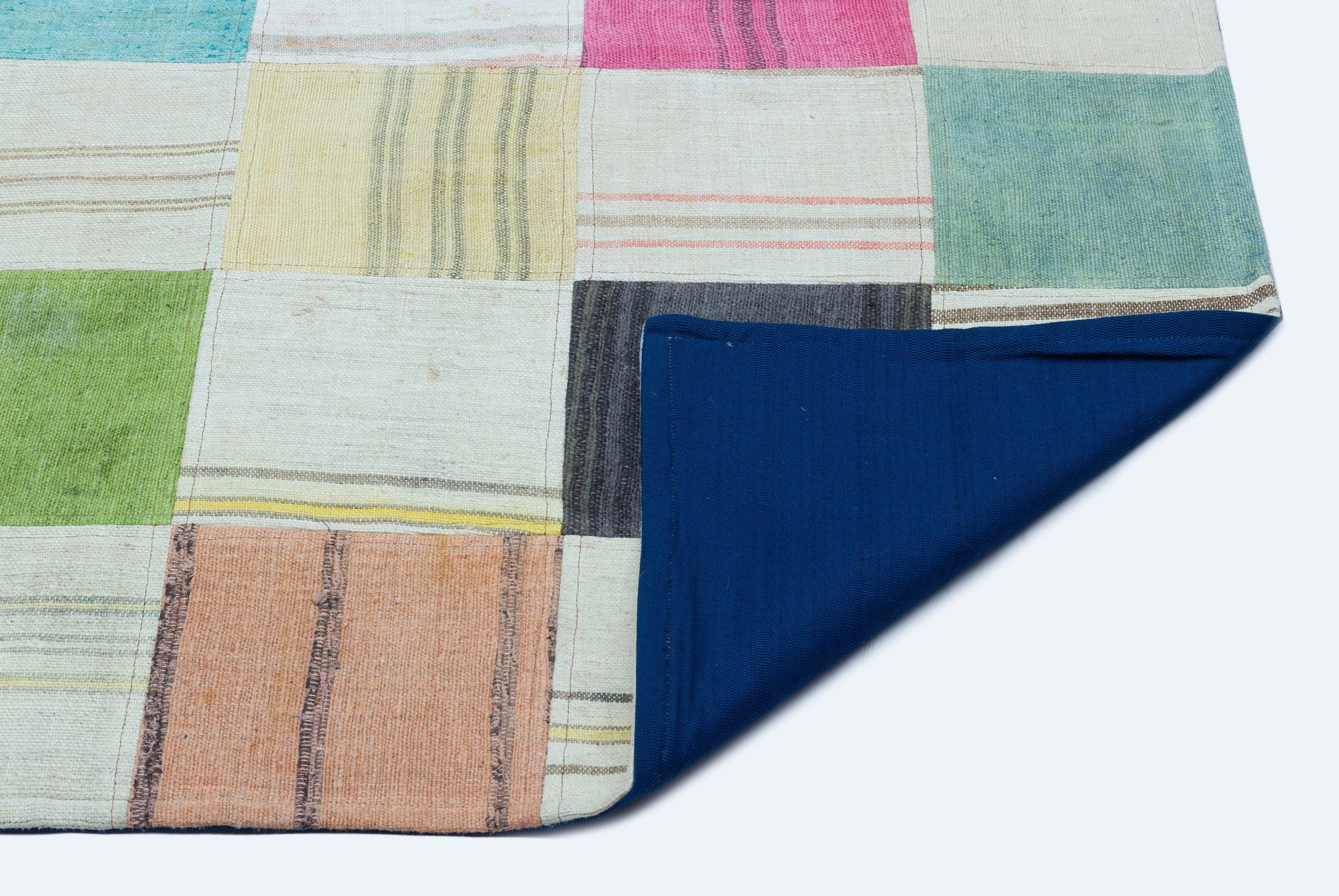 Teselya Bej Patchwork Yün El Dokuma Halısı 157 x 224 Apex Unique