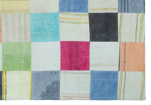 Teselya Bej Patchwork Yün El Dokuma Halısı 157 x 224 Apex Unique