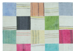 Teselya Bej Patchwork Yün El Dokuma Halısı 157 x 224 Apex Unique