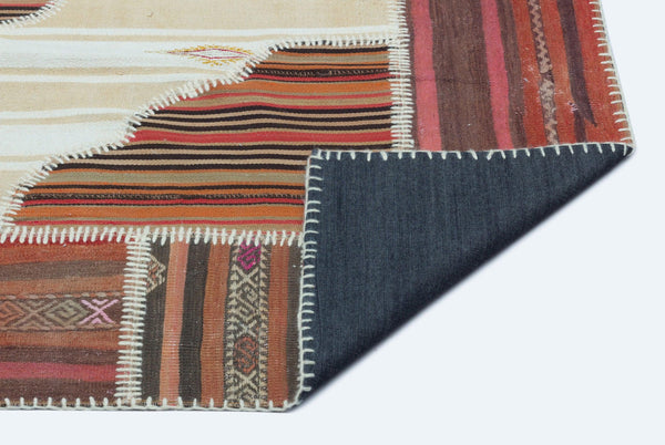 Bej Anadolu Bohem Geometrik Yün Halı 160x228 - Özel Seri