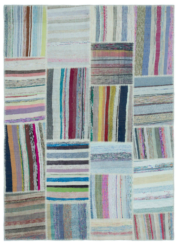 Bej Kırmızı Anadolu Geometrik Modern Yün Halı 160x220 - Özel Seri