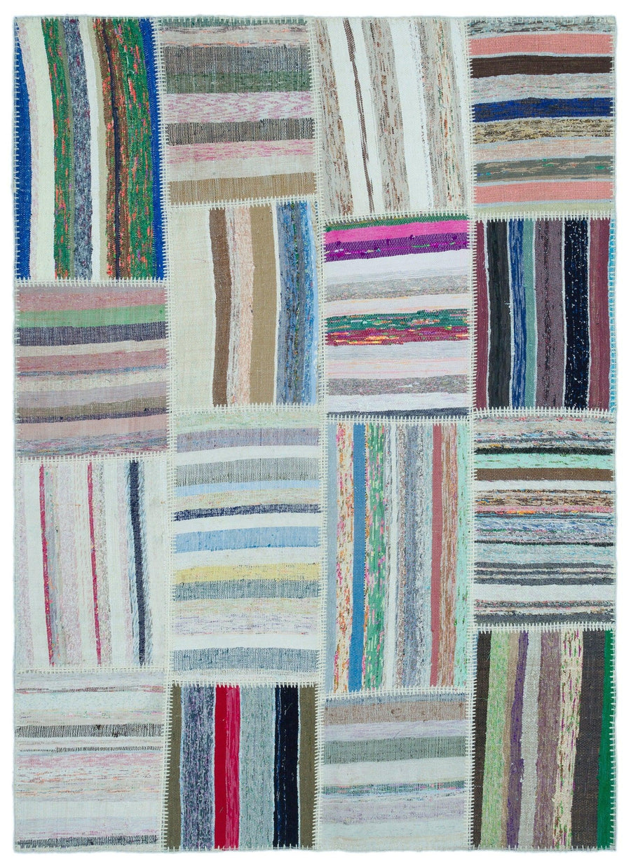 Geometrik Desenli Çok Renkli El Dokuma Halı 160x222 cm 25265 – Koridor kullanımı