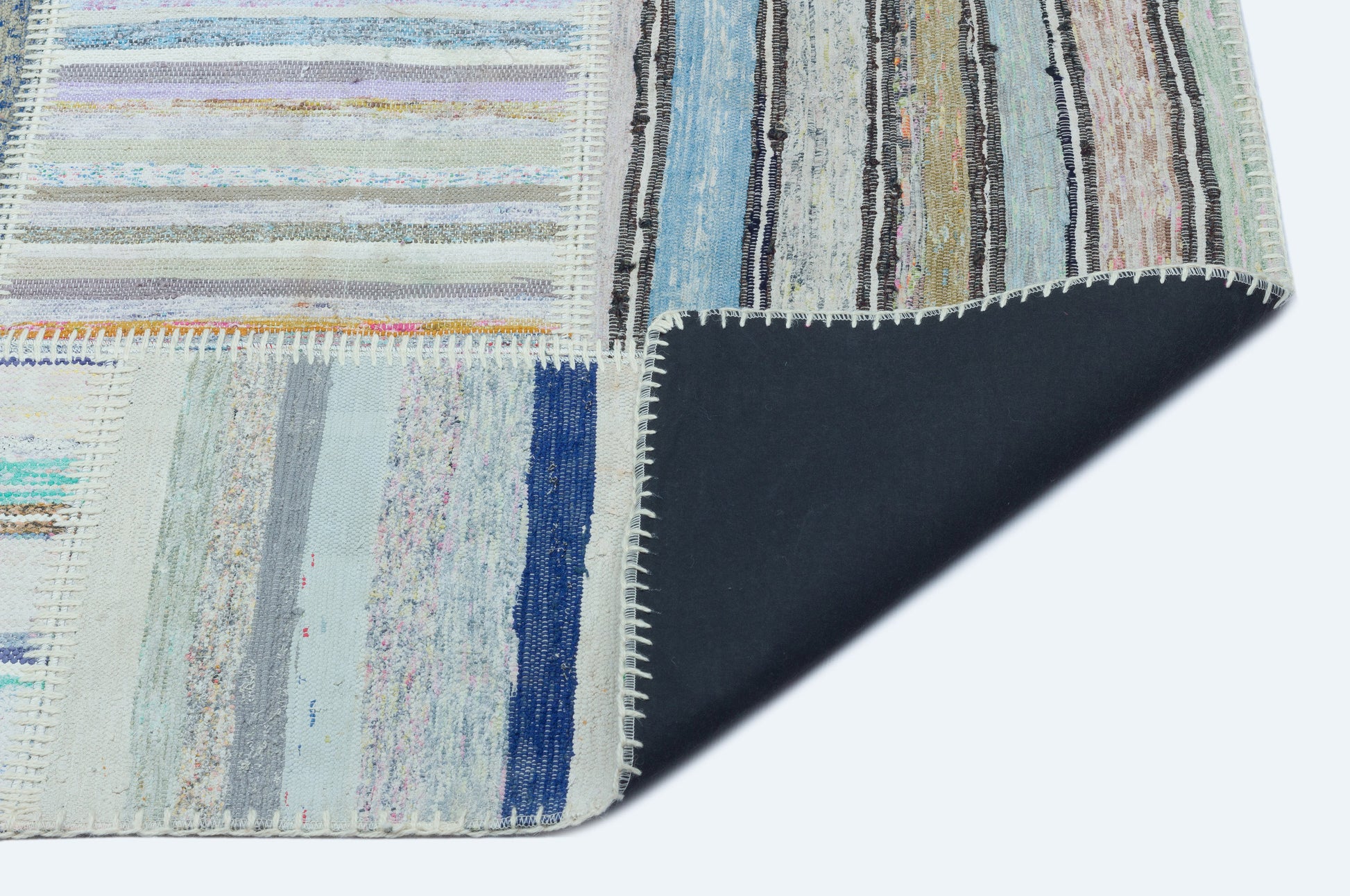 Teselya Bej Çizgili Yün El Dokuma Halısı 160 x 222 Apex Unique