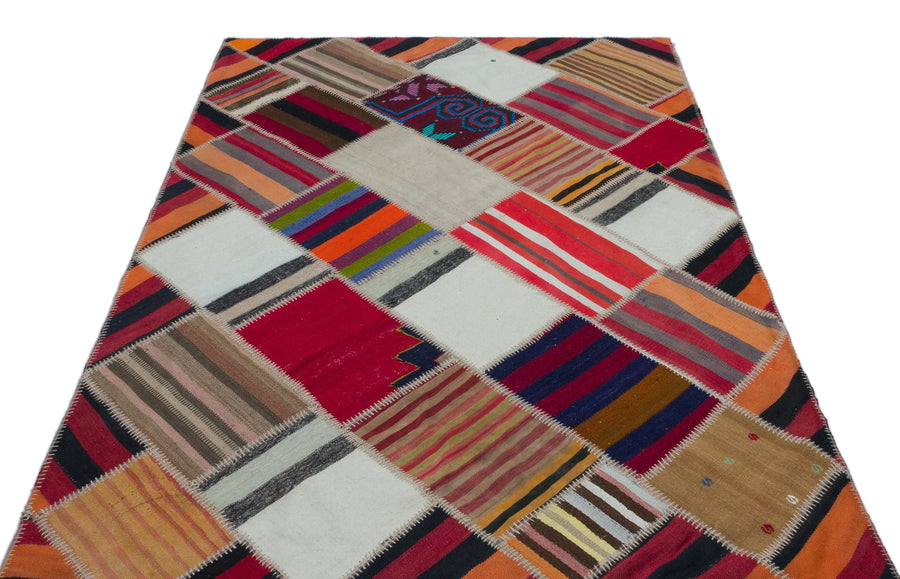 Bej Bohem Geometrik Yün Halı 156x230