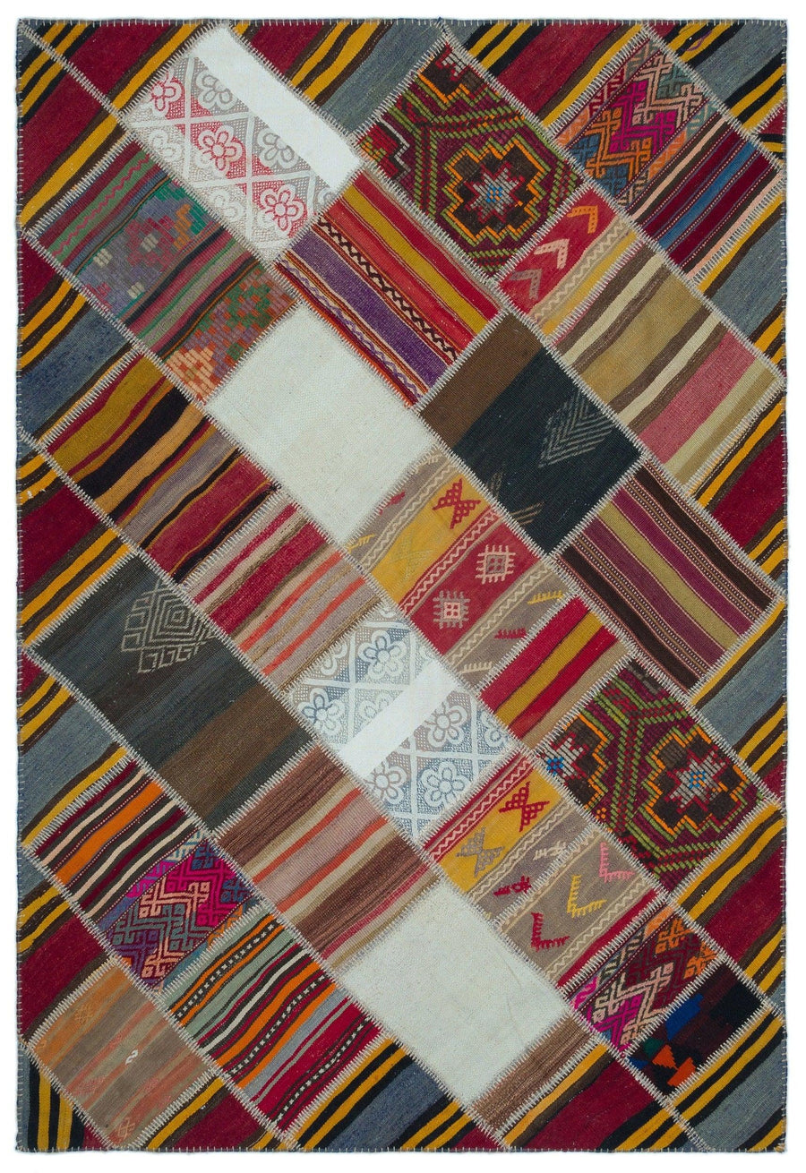 Çok Renkli El Dokuma Halı Etnik Desenli 158x232 cm – Koridor kullanımı